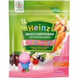 Каша молочная, Heinz (Хайнц) 200 г Любопышки многозерновая слива вишня черная смородина с 12 мес