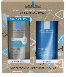 Набор, La Roche-Posay (Ля Рош-Позе) 400 мл + 400 мл Эфаклар гель очищающий микроотшелушивающий + мицеллярная вода ультра