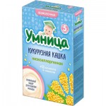 Каша безмолочная, Умница 200 г кукуруза низкоаллергенная с пребиотиками с 5 мес