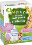 Кашка молочная, Heinz (Хайнц) 200 г жидкая 5 злаков с 6 мес